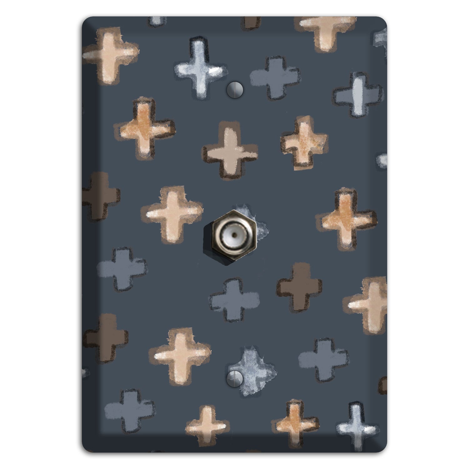 Navy Plus Signs Cable Wallplate