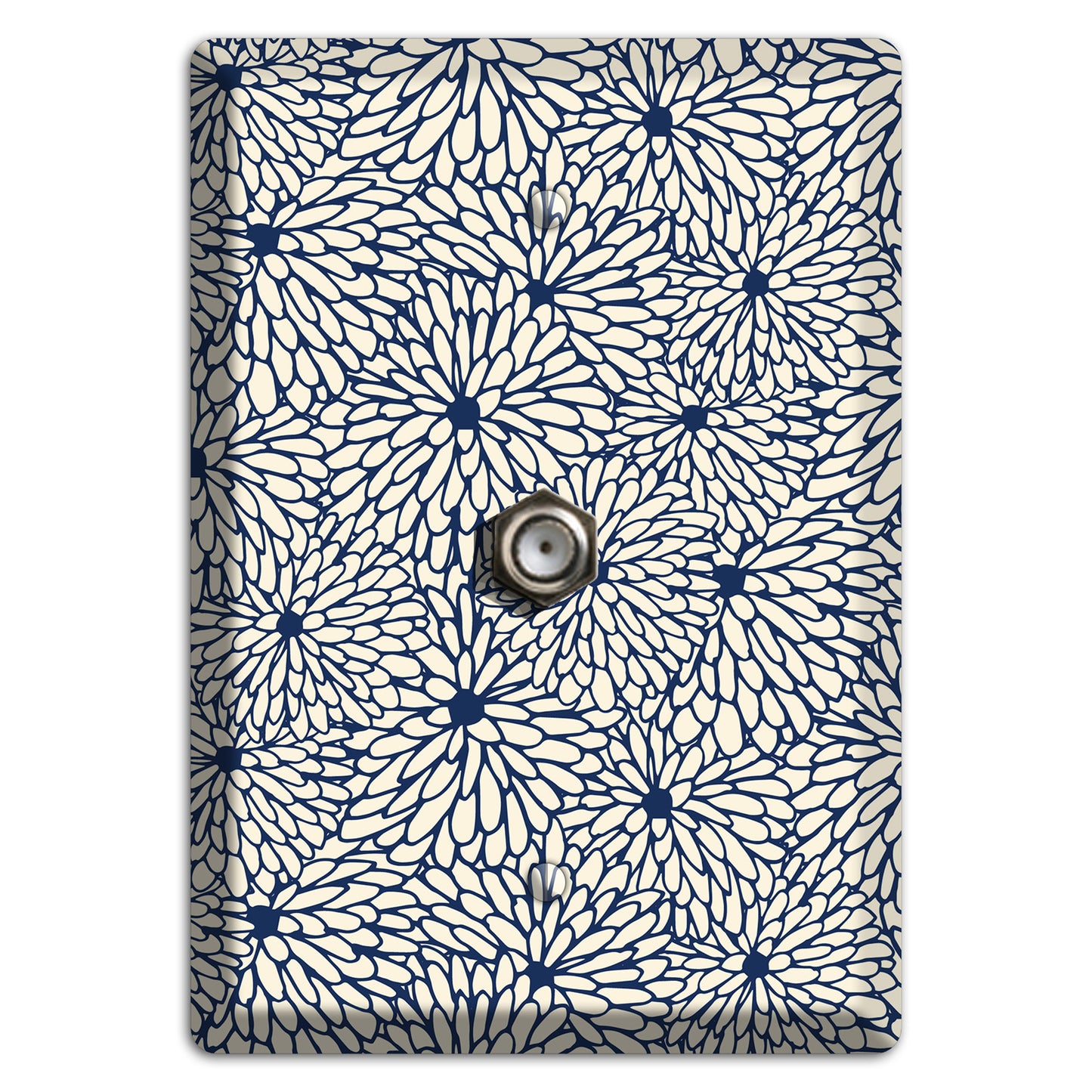 Beige Floral Burst Cable Wallplate