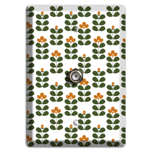 Umber Deco Floral Half Drop Cable Wallplate