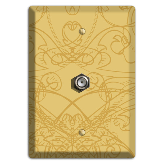 Beige Deco Sketch Cable Wallplate