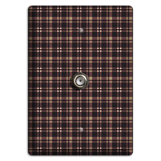 Dark Brown Plaid Cable Wallplate