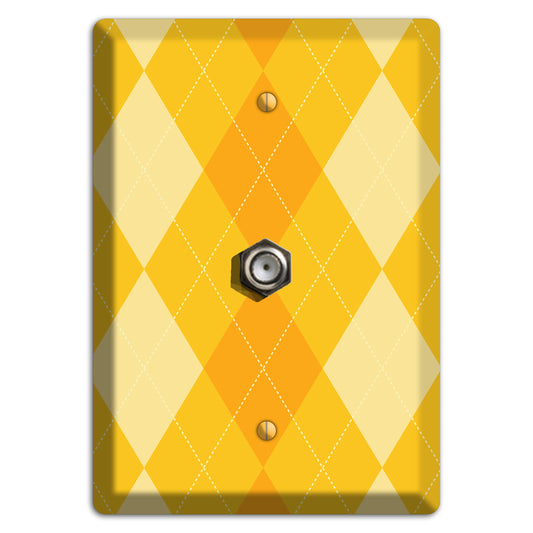 Yellow Argyle Cable Wallplate