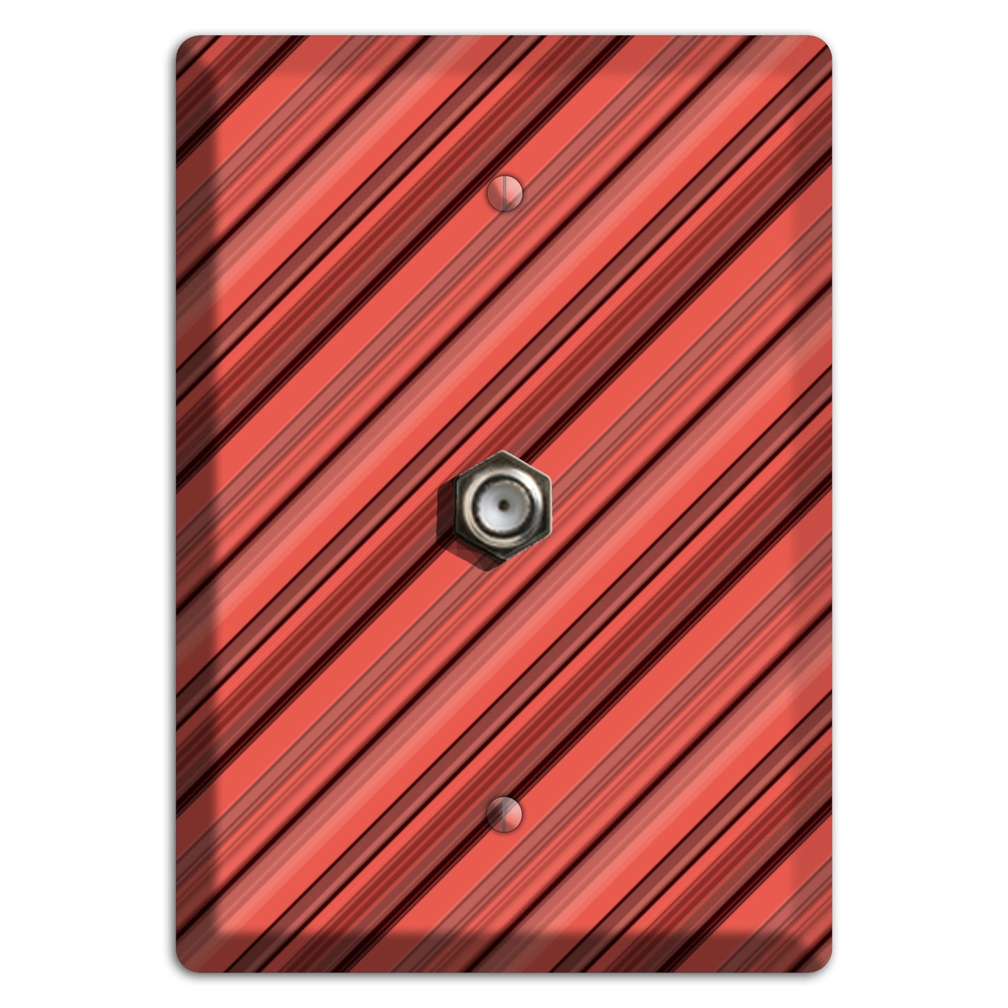 Red Stripes 2 Cable Wallplate