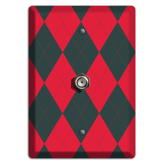 Red and Black Argyle Cable Wallplate