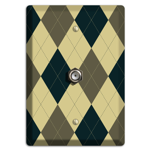 Multi Brown and Tan Argyle Cable Wallplate