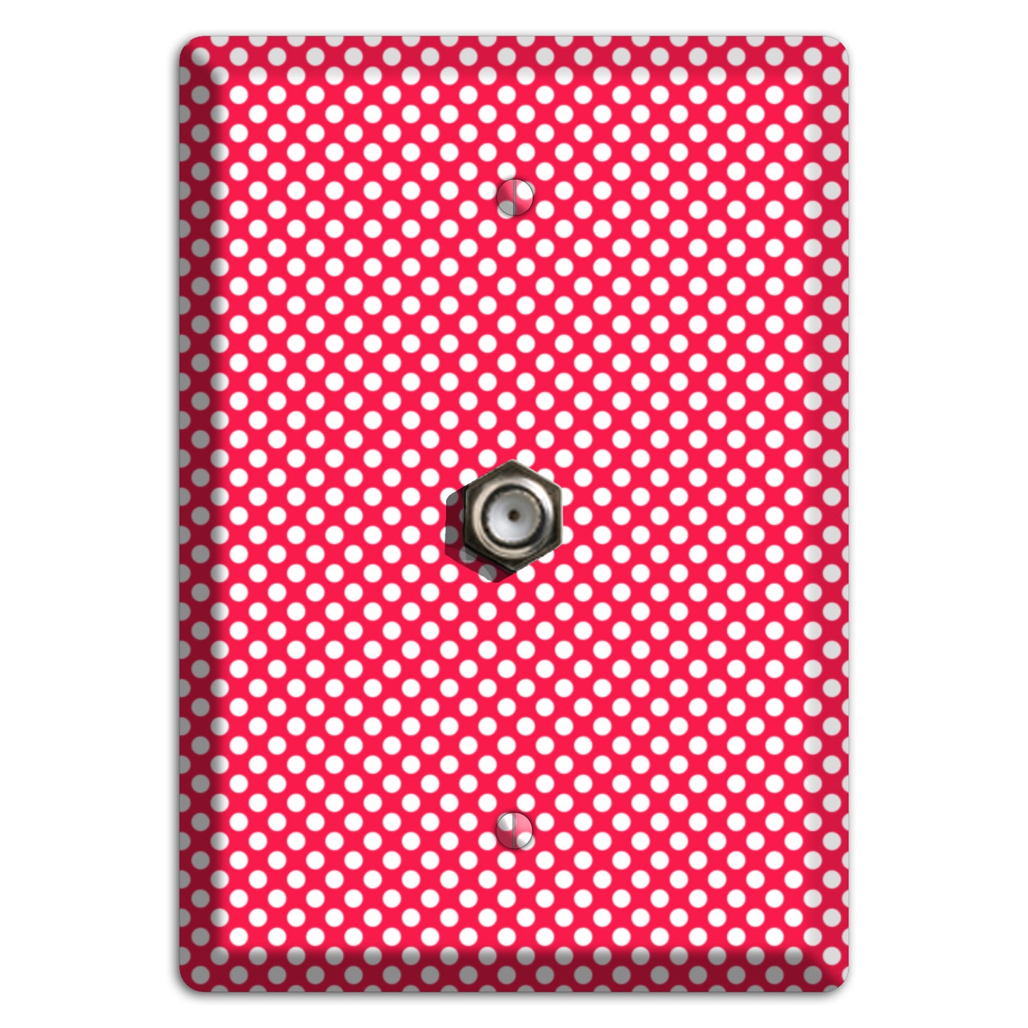 Fuschia with Pink Tiny Polka Dots Cable Wallplate