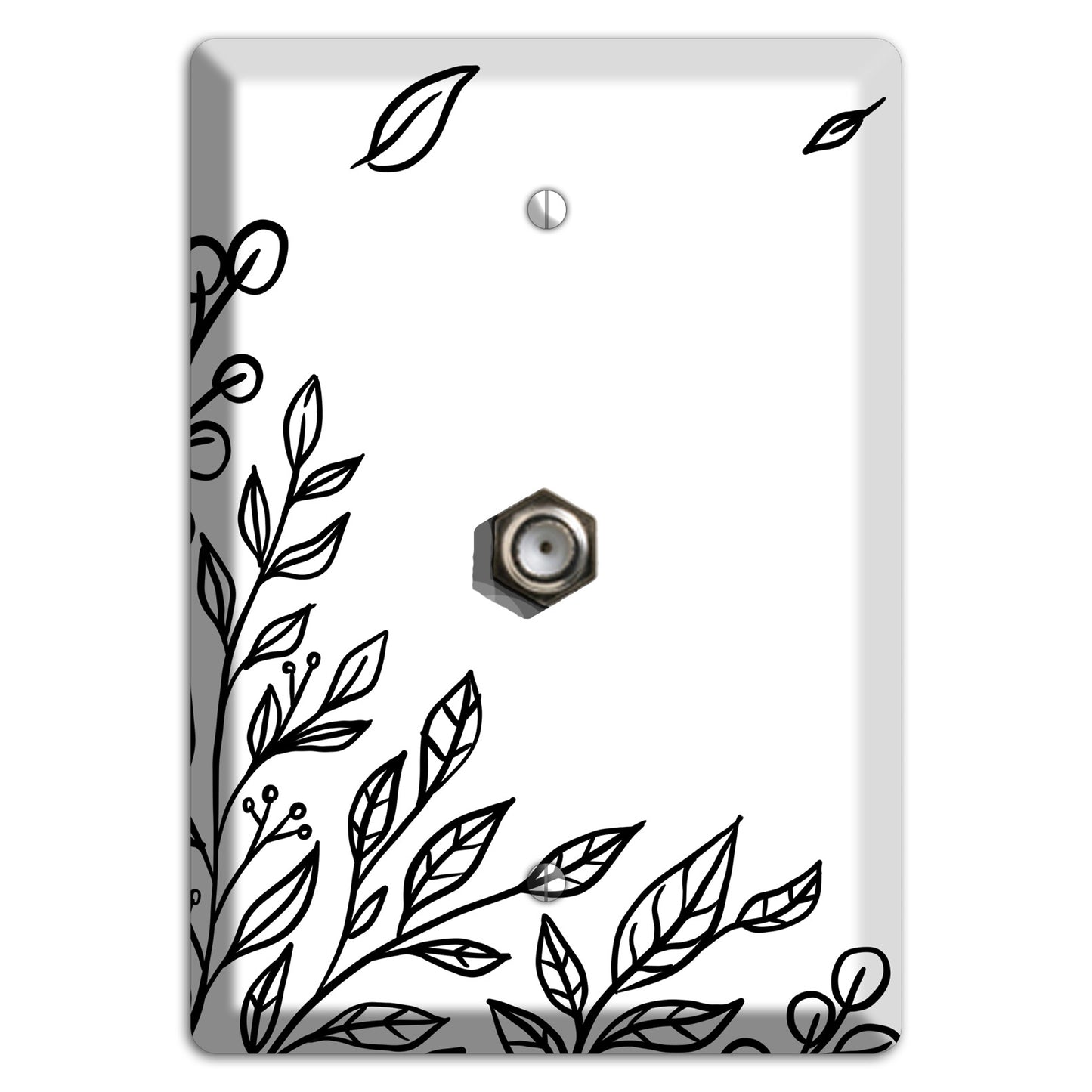 Hand-Drawn Floral 21 Cable Wallplate