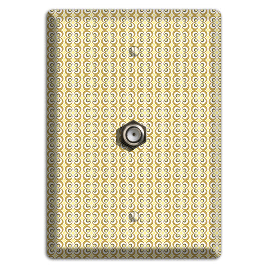 Yellow Offset Bullseye Cable Wallplate