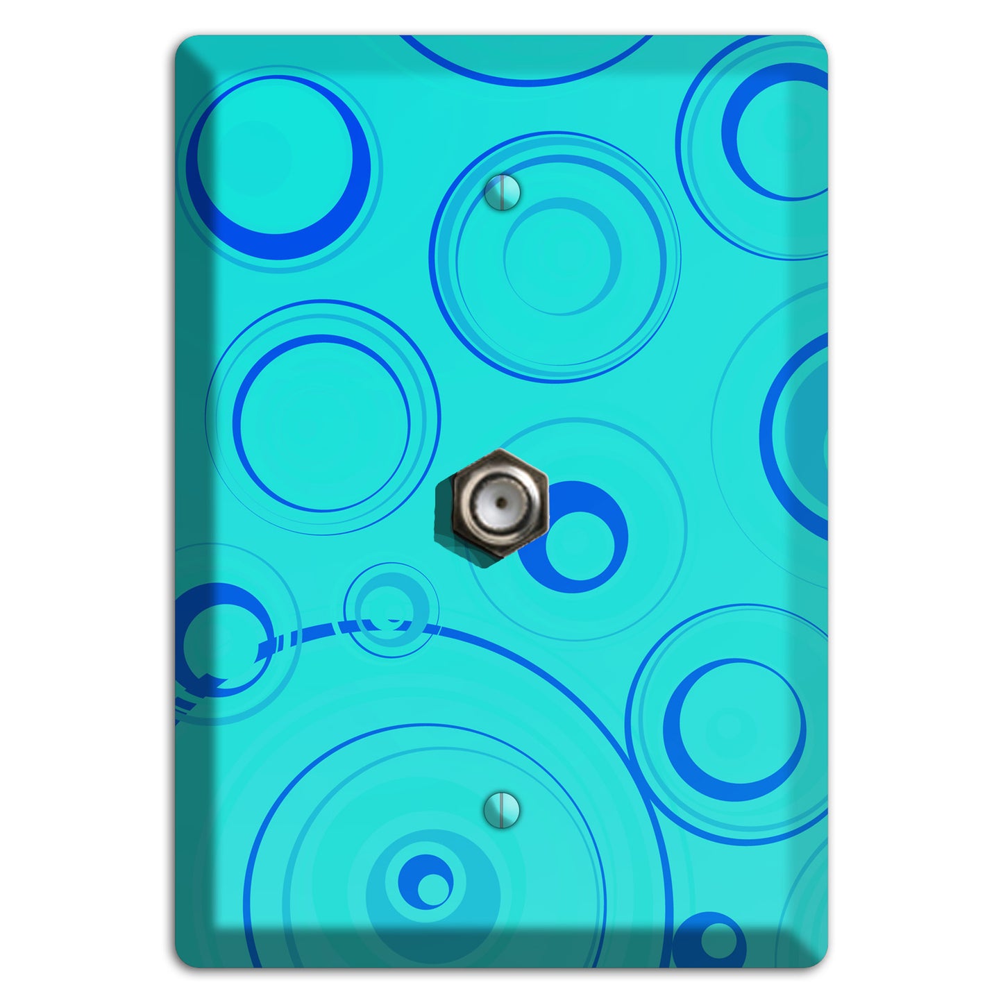 Turquoise Circles Cable Wallplate