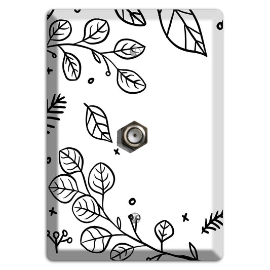 Hand-Drawn Floral 26 Cable Wallplate