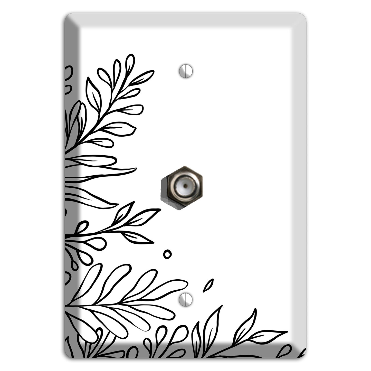 Hand-Drawn Floral 8 Cable Wallplate