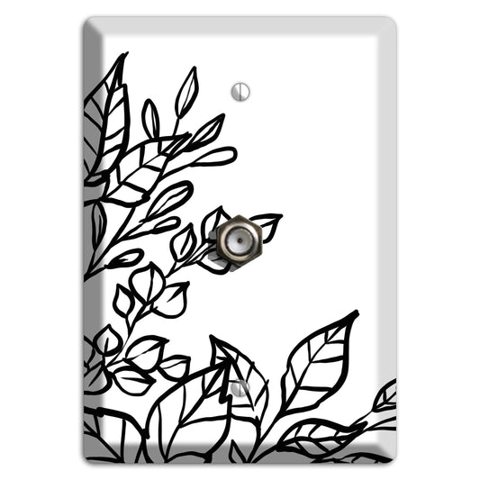 Hand-Drawn Floral 19 Cable Wallplate