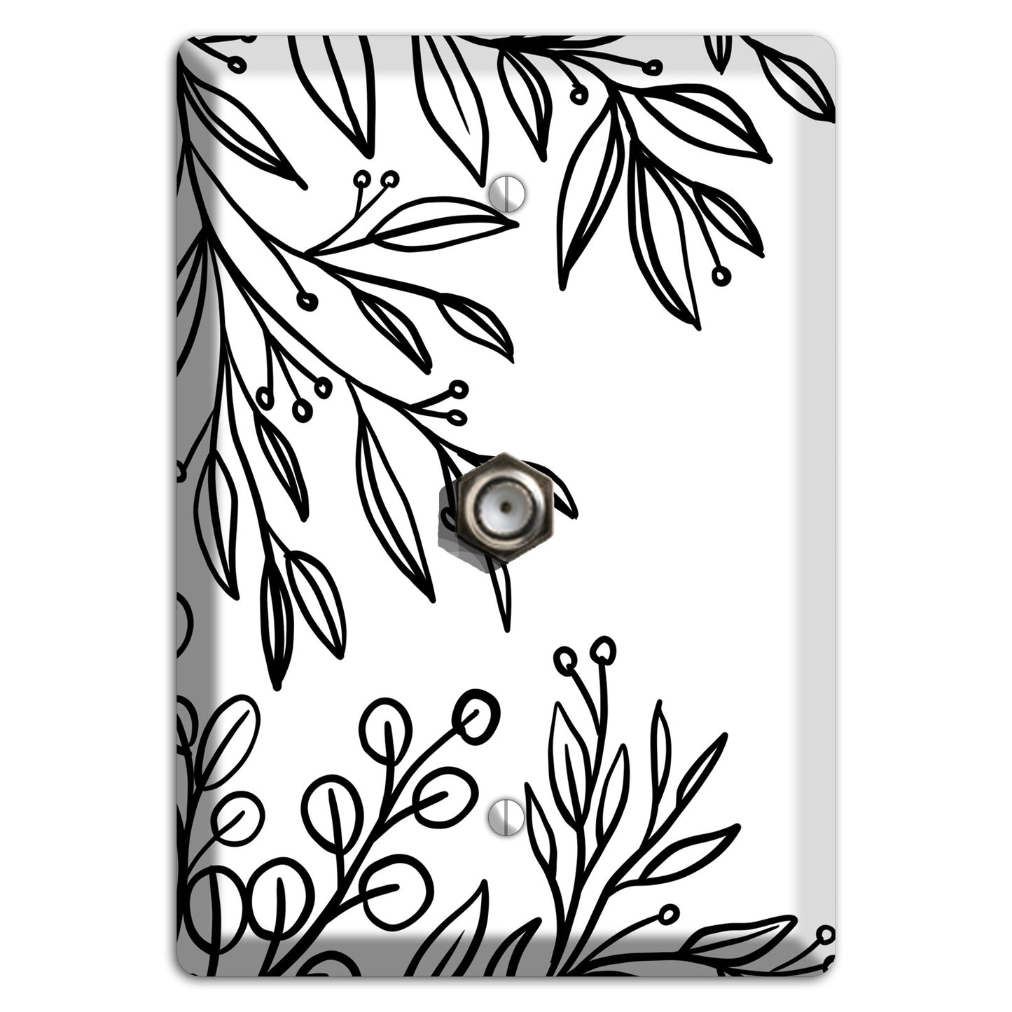 Hand-Drawn Floral 1 Cable Wallplate