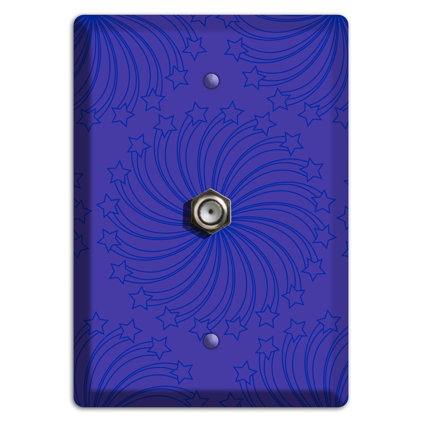 Multi Purple Star Swirl Cable Wallplate