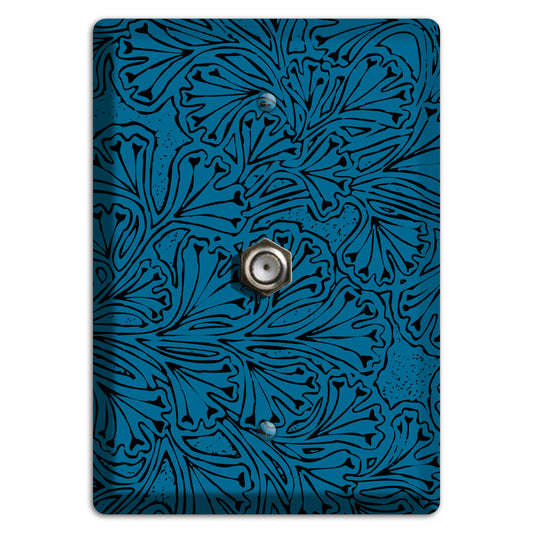 Deco Blue Interlocking Floral Cable Wallplate