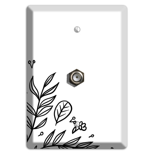 Hand-Drawn Floral 32 Cable Wallplate