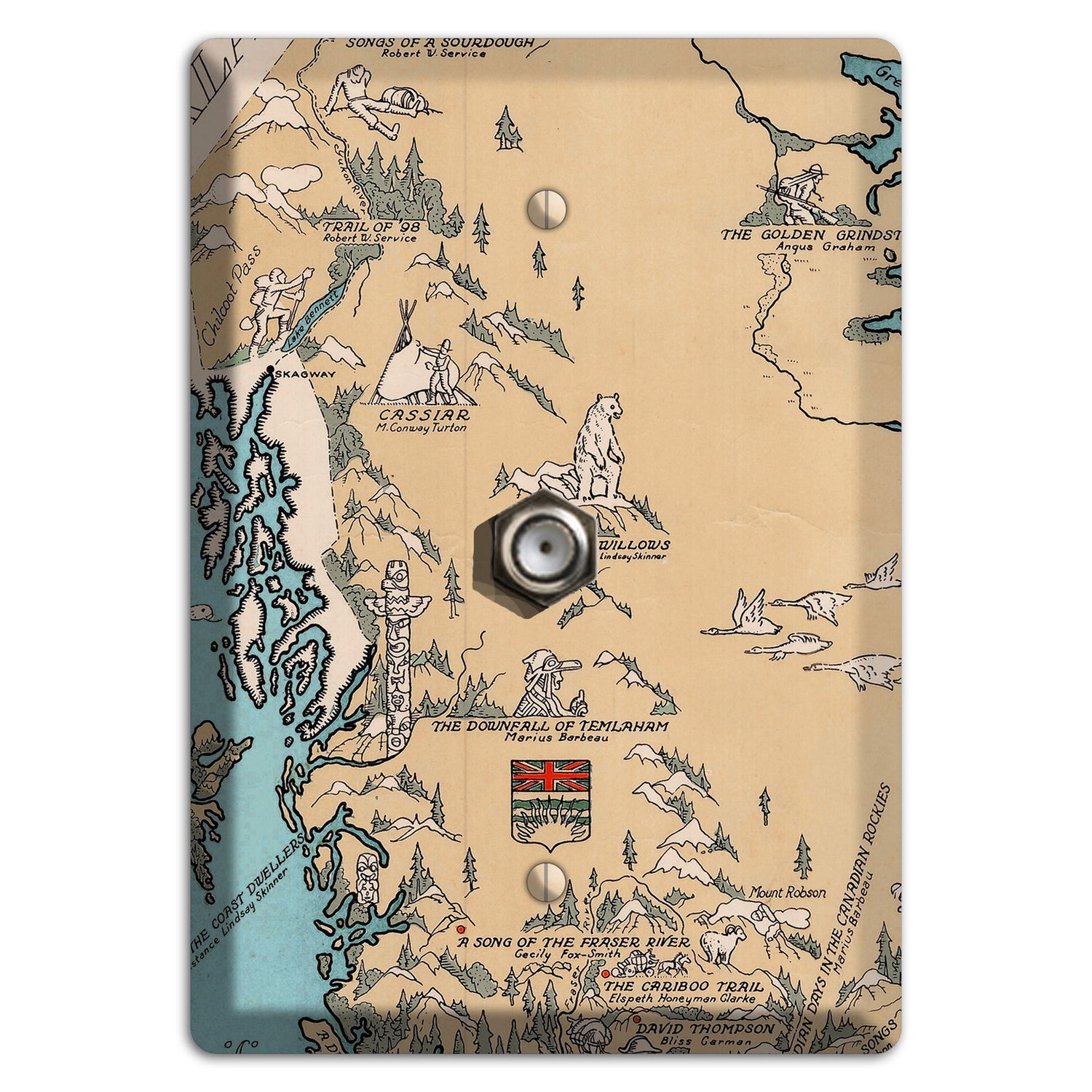 Map of Canada Cable Wallplate