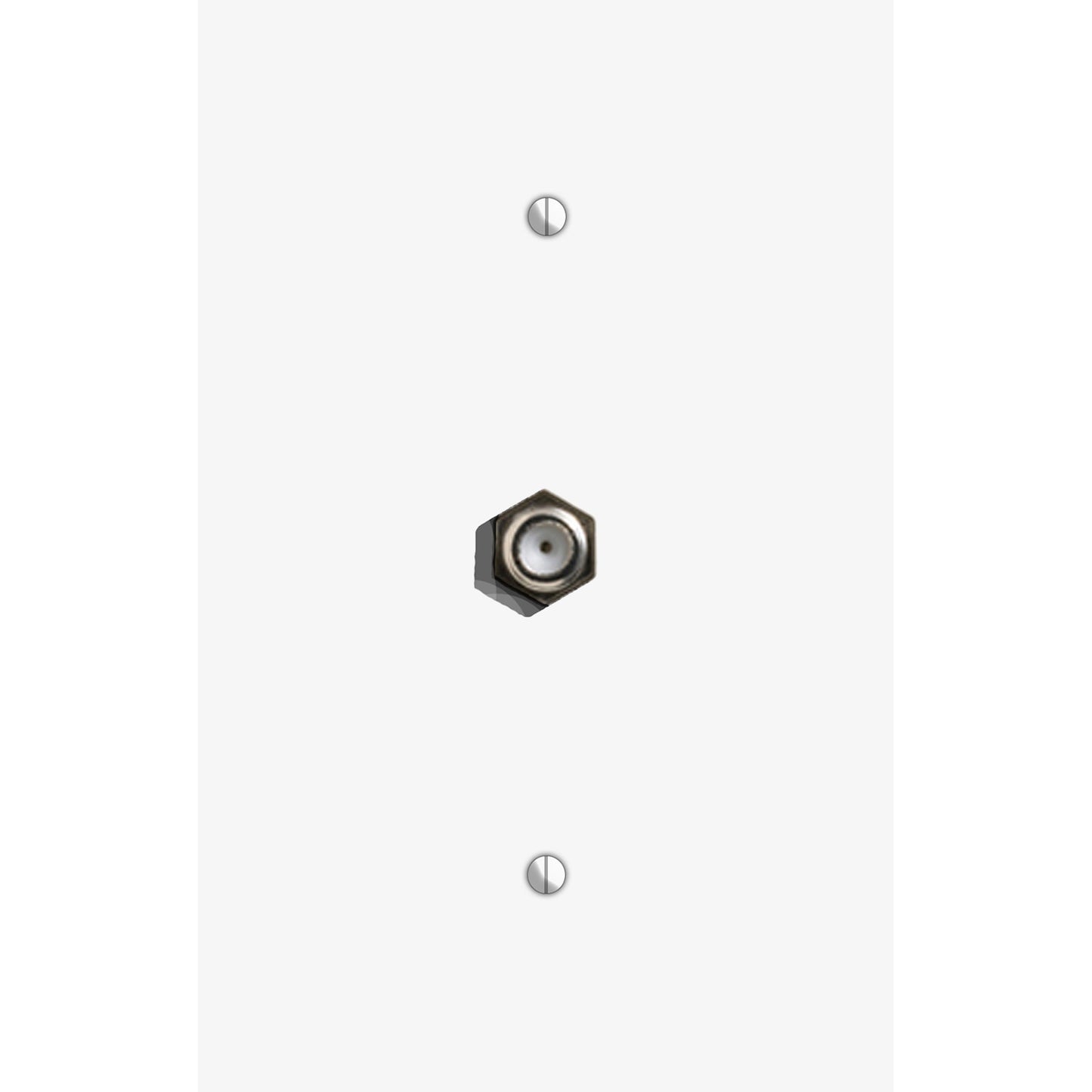 Oversized Discontinued White Metal Cable Wallplate