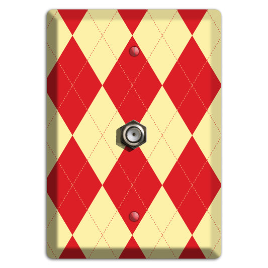 Orange and Yellow Argyle Cable Wallplate