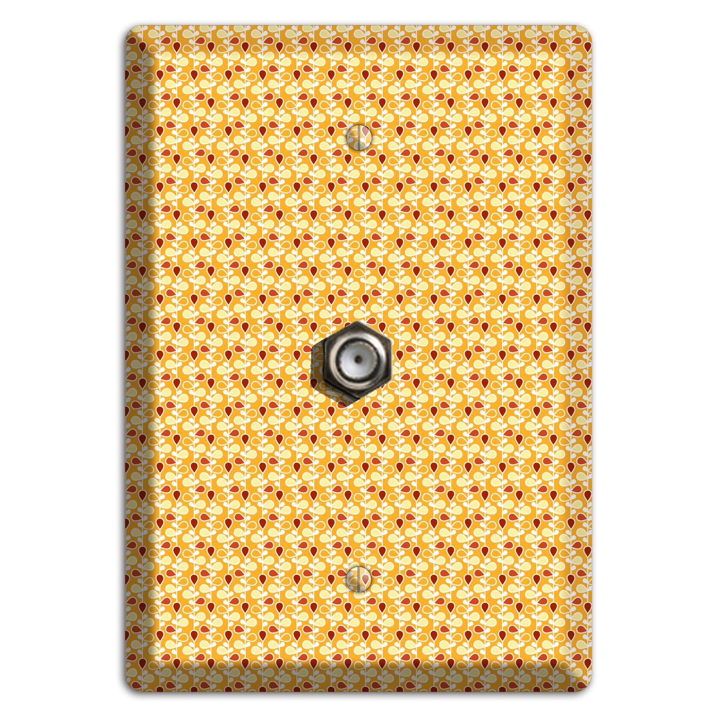 Tiny Yellow Teardrop Vine Cable Wallplate