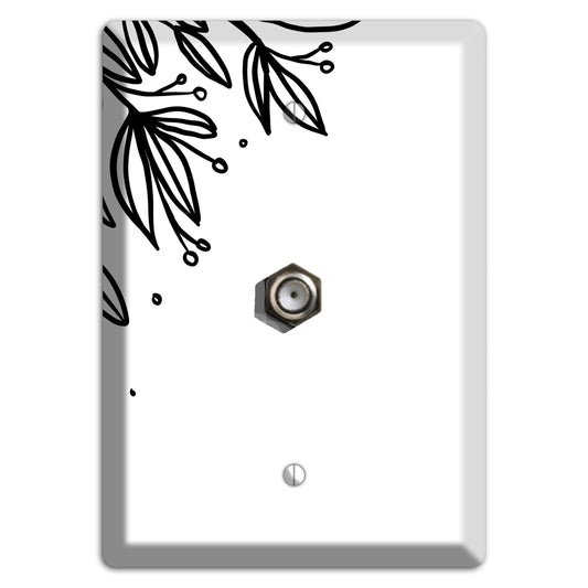 Hand-Drawn Floral 9 Cable Wallplate