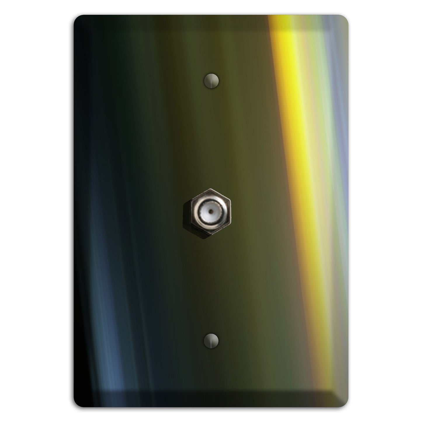 Black with Yellow Ray of Light Cable Wallplate