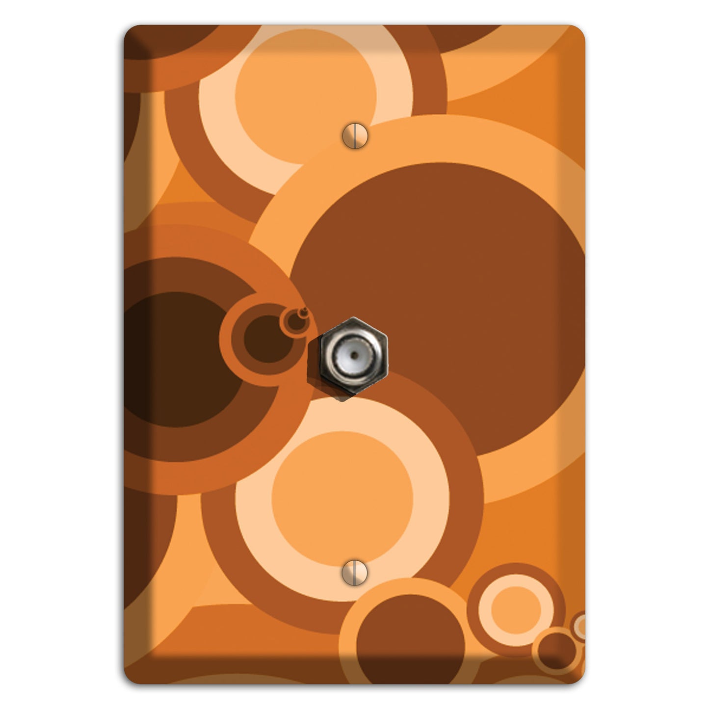 Burnt Orange Circles Cable Wallplate