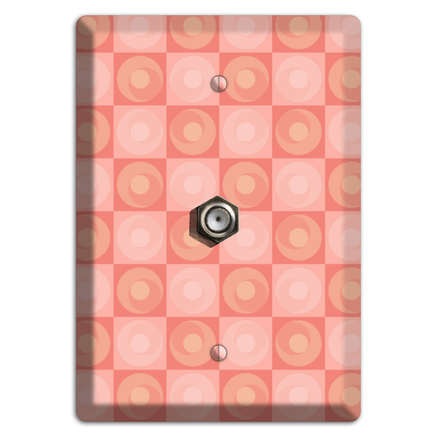 Pink Tiled Circles Cable Wallplate