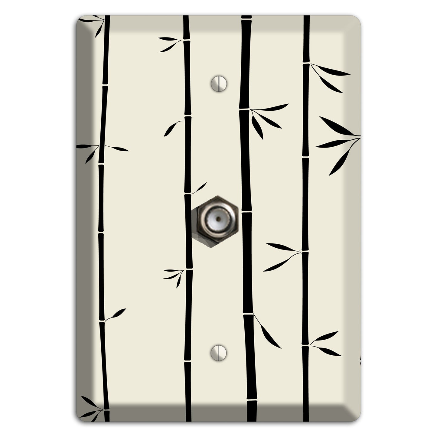 Beige Bamboo Cable Wallplate