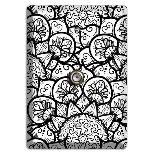 Mandala Black and White Style N Cover Plates Cable Wallplate