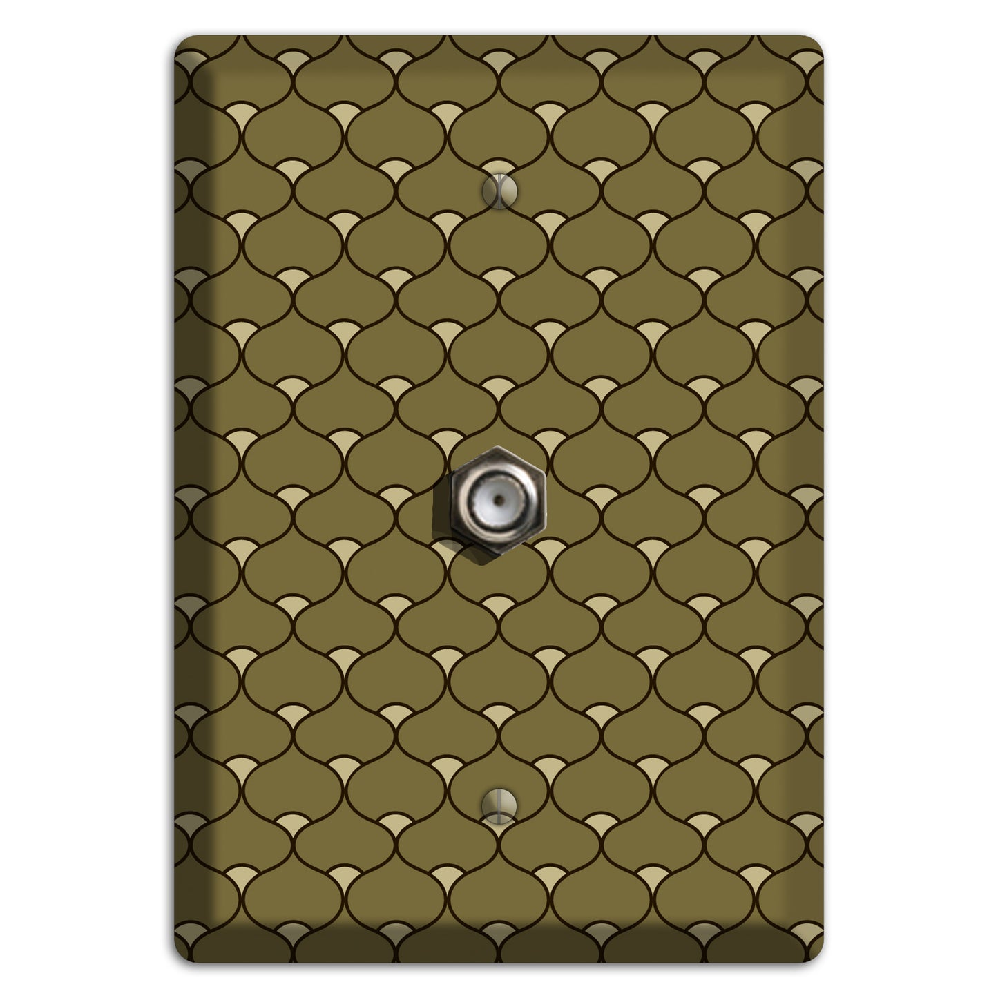 Brown Deco Scallop Cable Wallplate