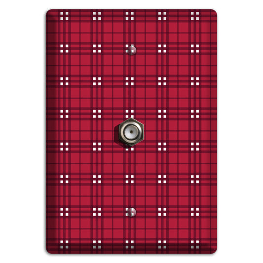 Red and White Plaid Cable Wallplate