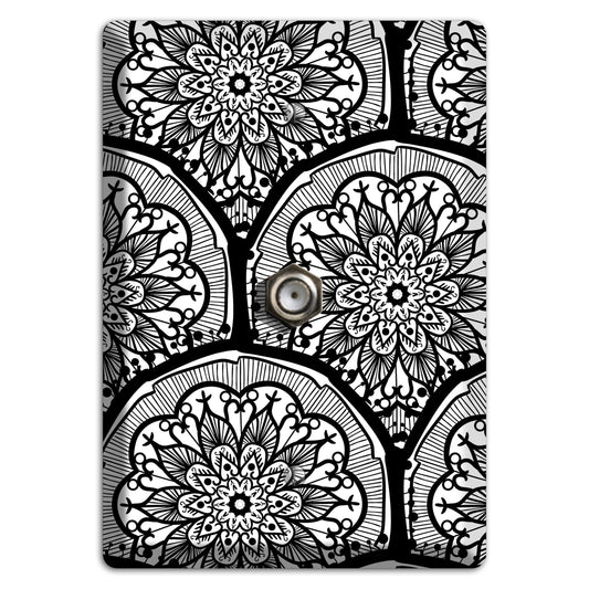 Mandala Black and White Style A Cover Plates Cable Wallplate