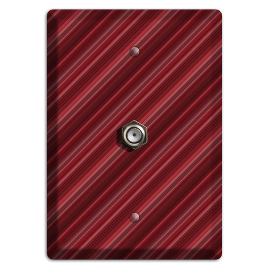 Burgundy Multi Angled Stripes Cable Wallplate