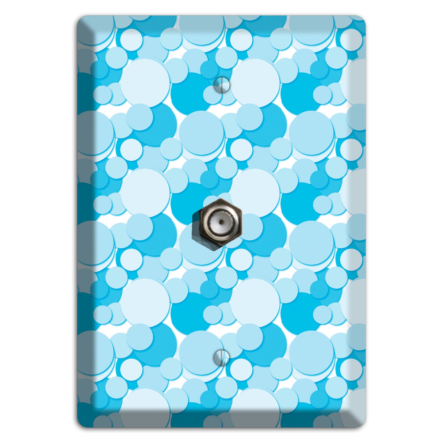 Multi Blue Bubble Dots Cable Wallplate