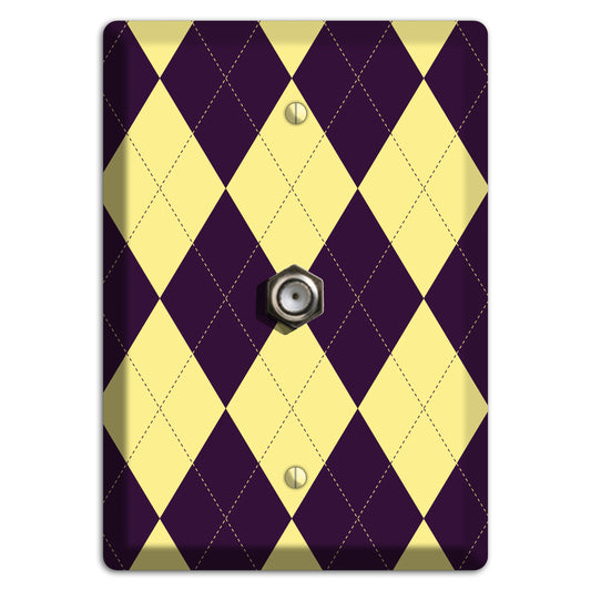 Yellow and Black Argyle Cable Wallplate