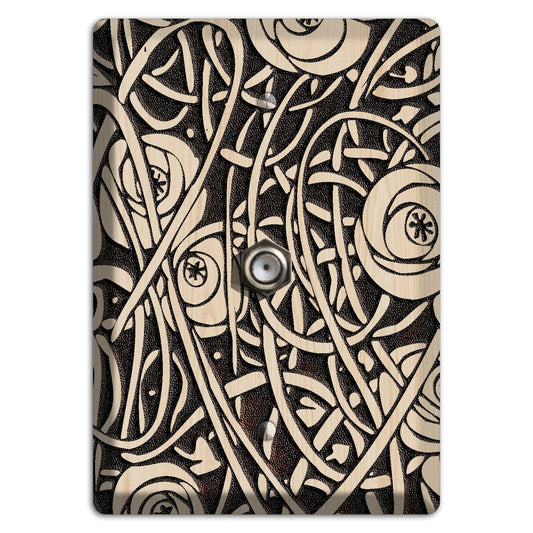 Deco Floral Wood Lasered Cable Wallplate