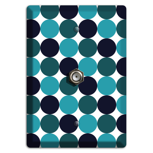 Multi Aqua Tiled Dots Cable Wallplate