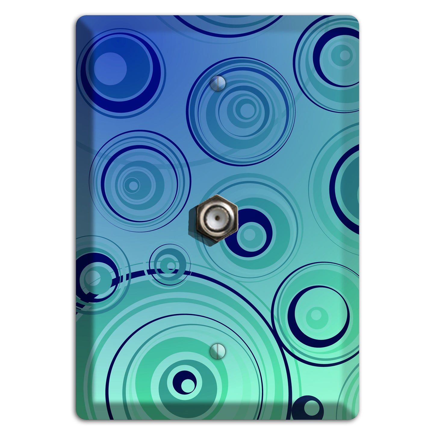 Blue and Green Circles Cable Wallplate