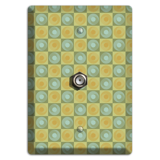 Green and Yellow Squares Cable Wallplate