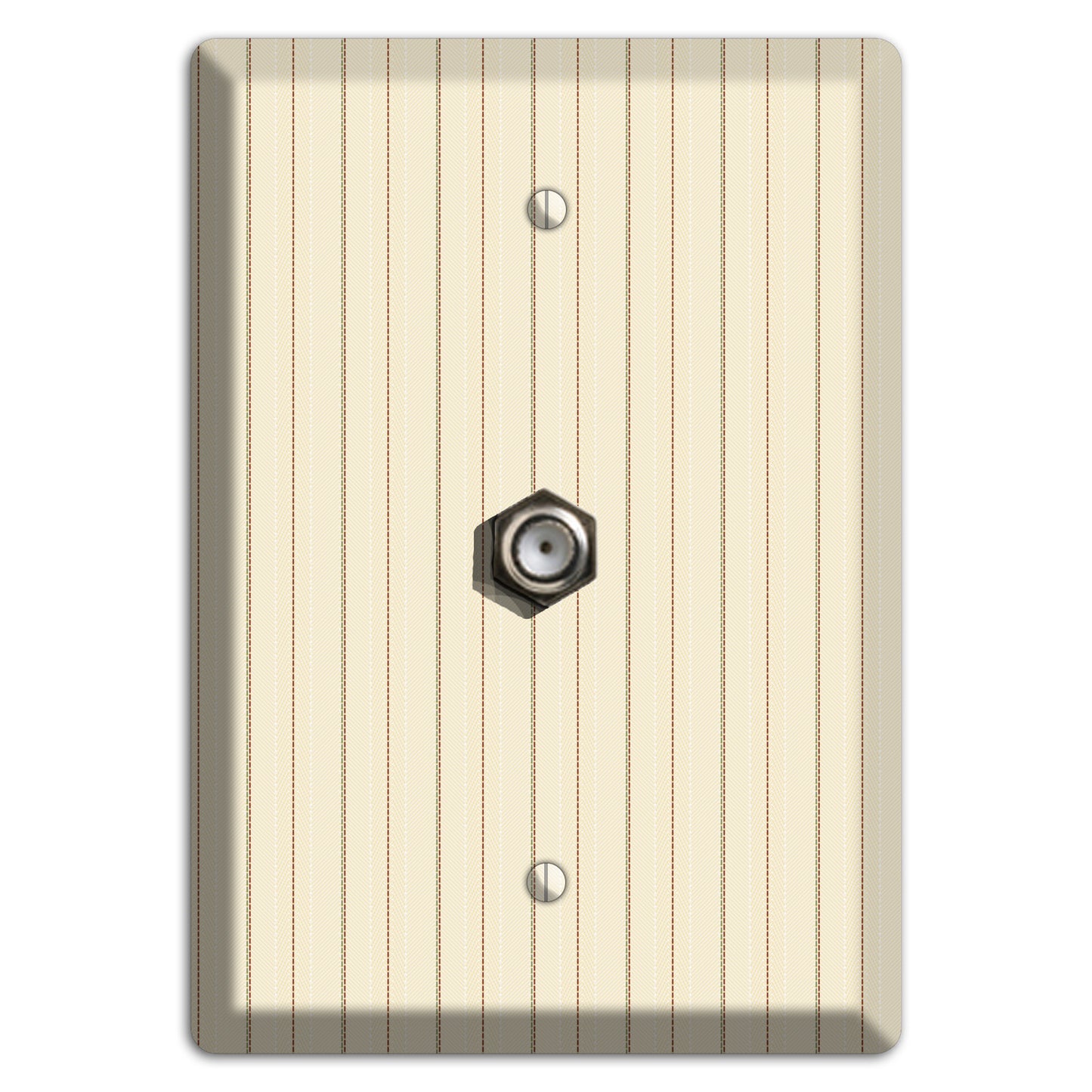 Off White Pinstripe Cable Wallplate