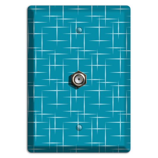 Blue Atom Burst Cable Wallplate