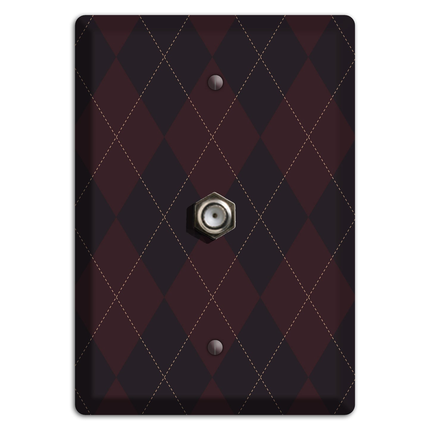 Black Argyle Cable Wallplate