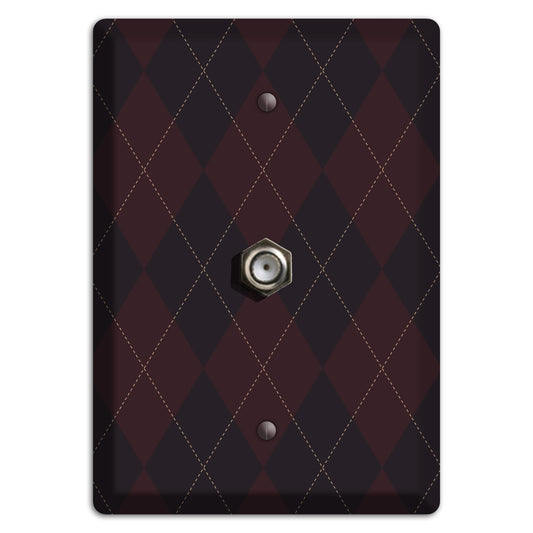 Black Argyle Cable Wallplate