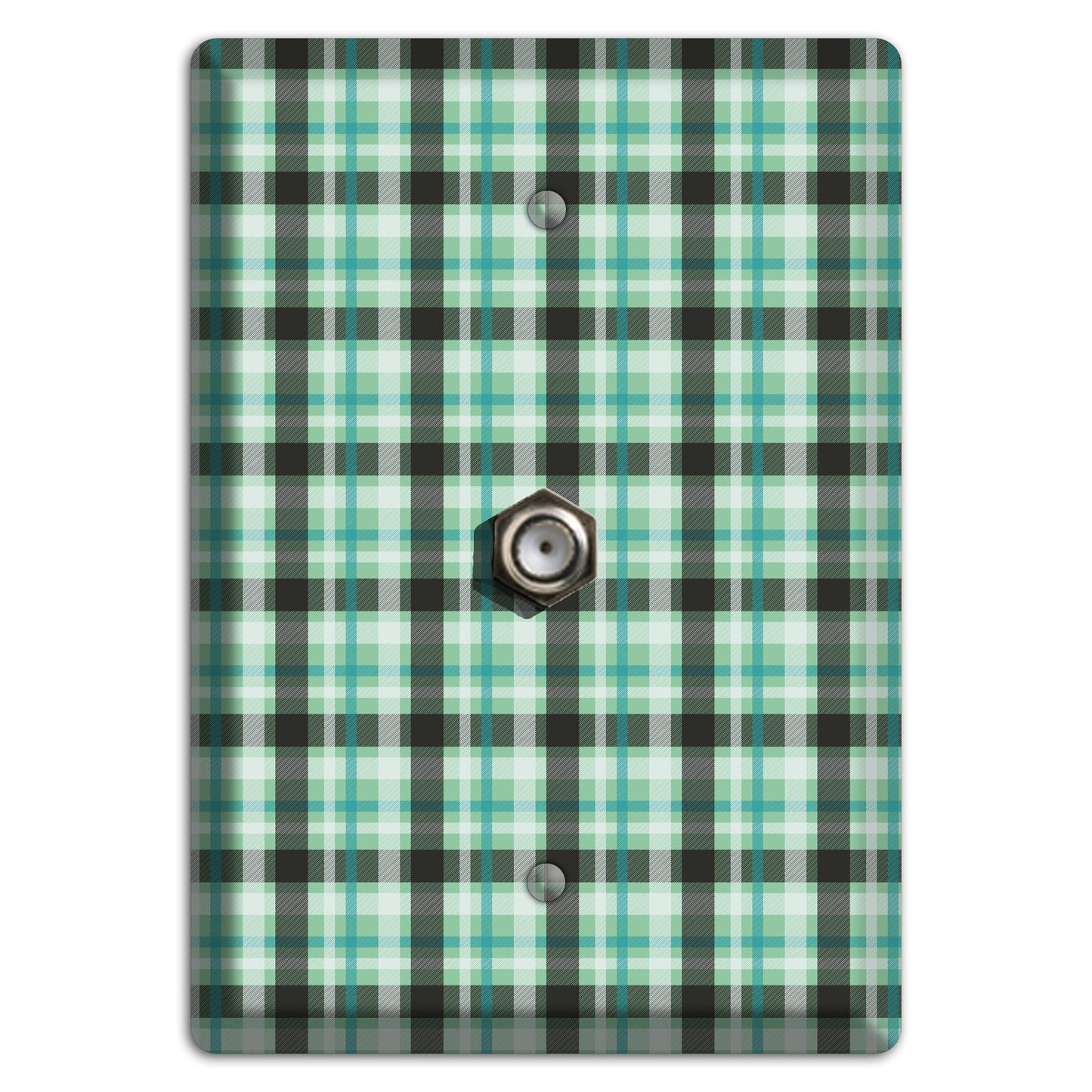 Multi Green Plaid Cable Wallplate