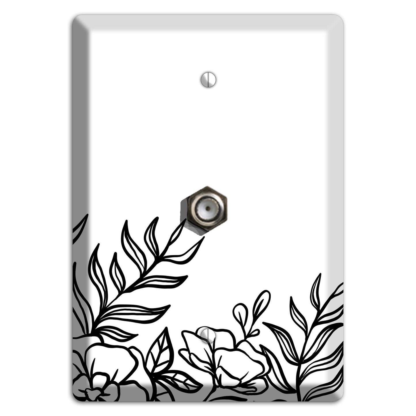 Hand-Drawn Floral 16 Cable Wallplate