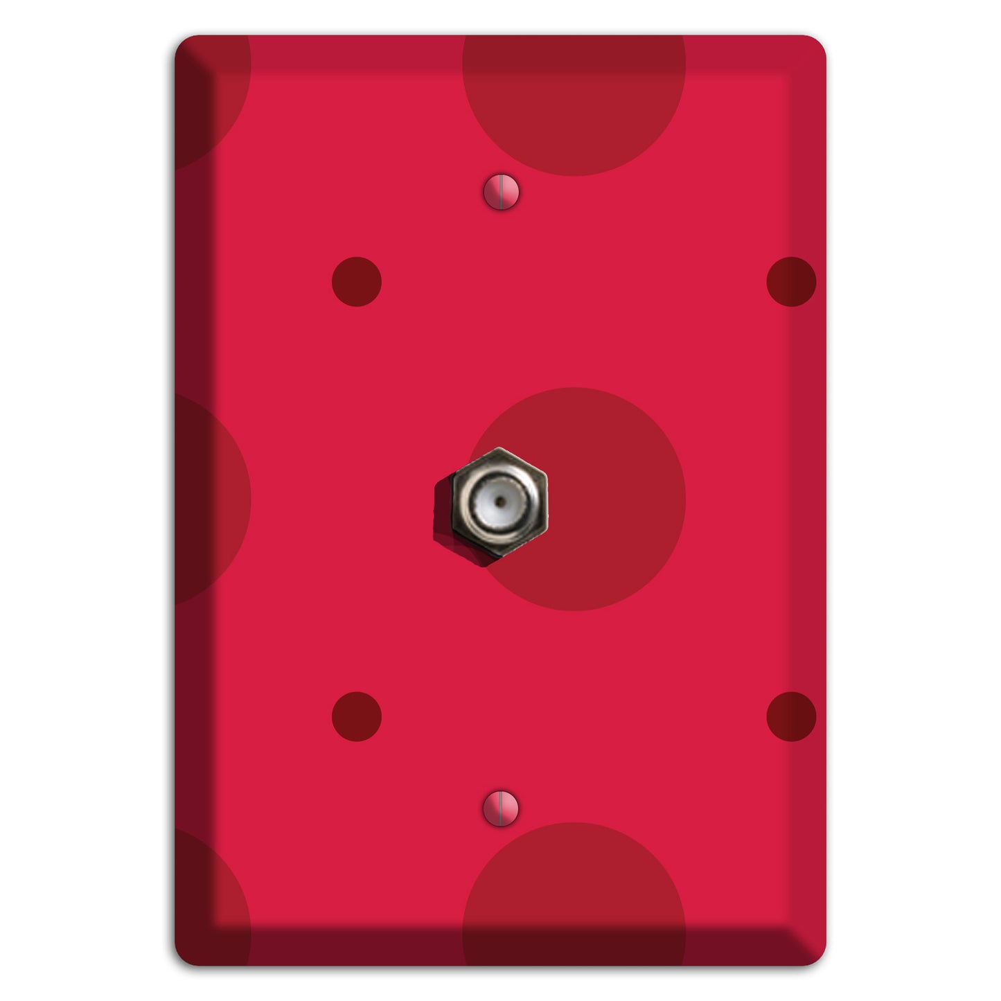 Red with Red Multi Tiled Medium Dots Cable Wallplate