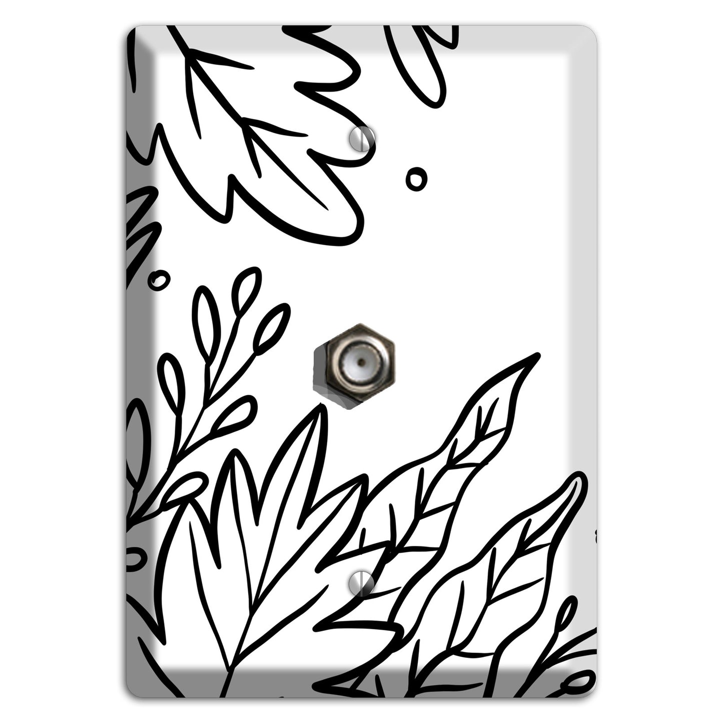 Hand-Drawn Floral 12 Cable Wallplate