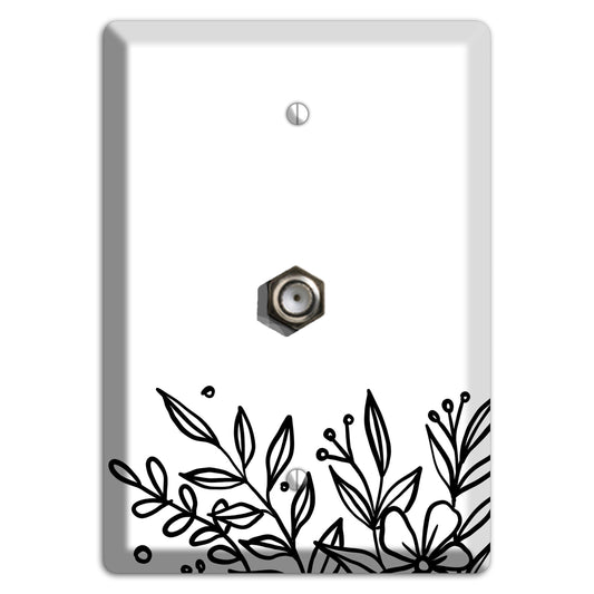 Hand-Drawn Floral 11 Cable Wallplate