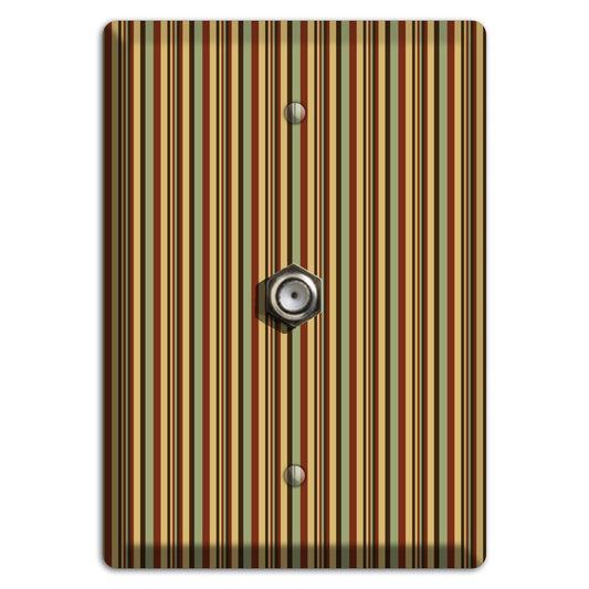 Red and Green Stripes Cable Wallplate